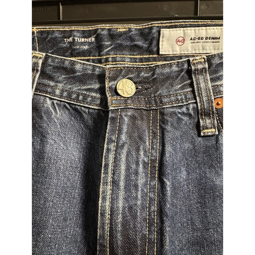 AG Adriano Goldschmied Jeans Mens 32 Blue The Turner Loose Crop AG-ed Denim - Picture 2 of 8